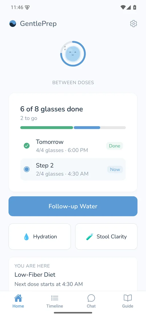 GentlePrep app — prep day dashboard